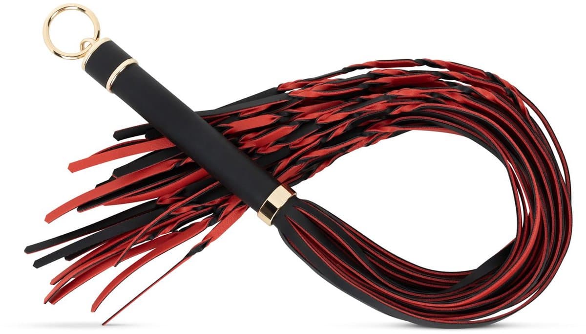 Fetish Collection - Flogger 64 cm - Rood en Zwart — afbeelding 1
