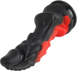 Banoch | Fantasy Dragon Dildo | Rood/Zwart – Siliconen Dildo met Zuignap | Gedetailleerde Textuur | Flexibel & Stevig | Monster creature — thumbnail 11