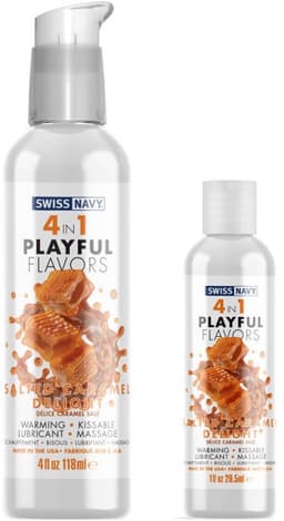 Swiss Navy - 4 in 1 Playful Flavors - Likbaar en Verwarmend Glijmiddel en Massage - Salted Caramel Delight — thumbnail 6