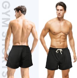 Gym Shorts Heren 7.5cm Hardloopshorts Elastische Taille Sportshorts — thumbnail 2