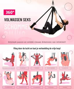 Sex Schommel - Sex Swing Extra Stevig – Seksschommel Met Extra Brede Kussens – Seksspeeltjes voor Koppel – Seks Schommel BDSM – Erotiek Toys - Sex Sling – Love Swing – Discreet Verpakt – Zwart — thumbnail 5