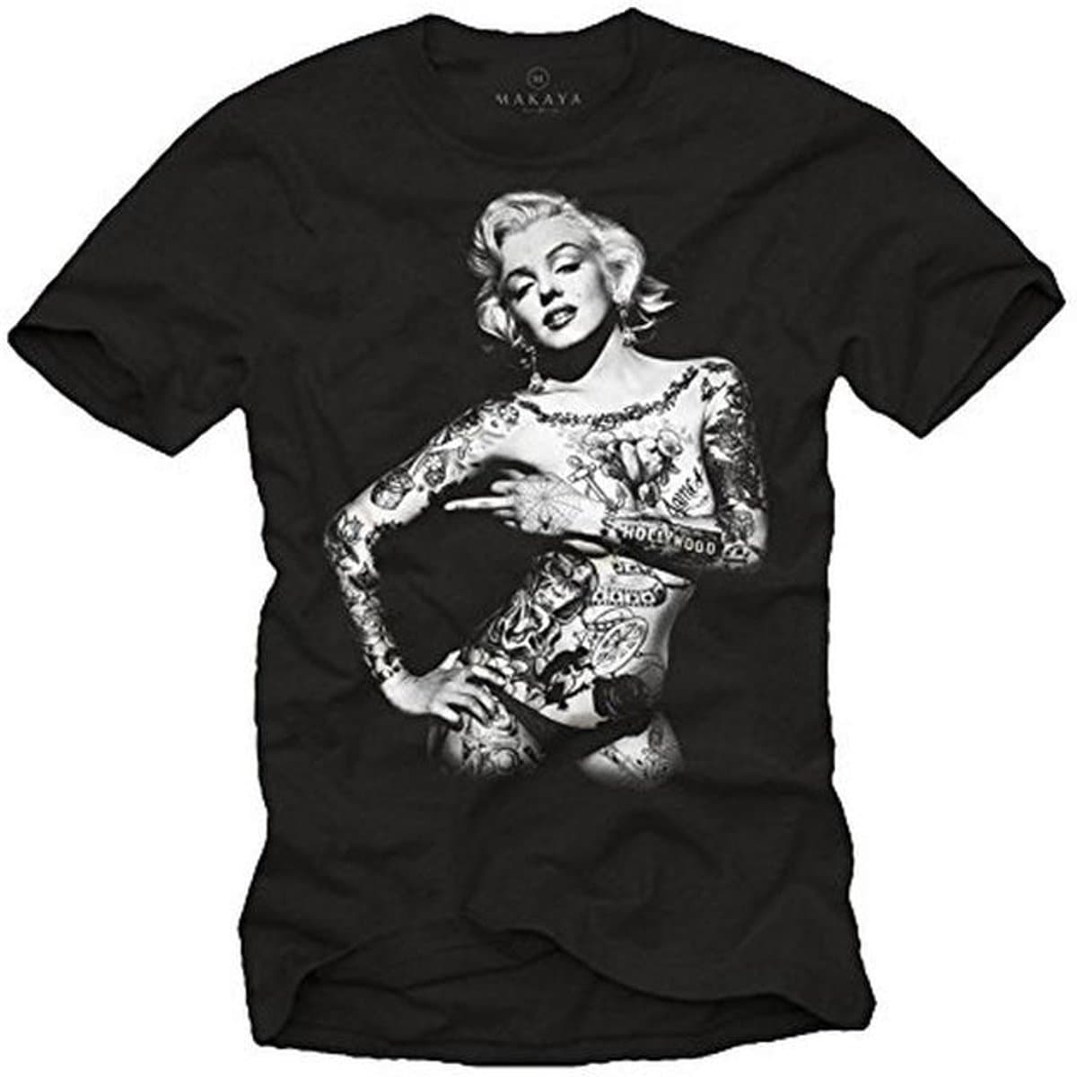 Tattoo T-Shirt voor Mannen met Marilyn Pin Up Girl Print — afbeelding 1