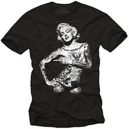 Tattoo T-Shirt voor Mannen met Marilyn Pin Up Girl Print — thumbnail 1