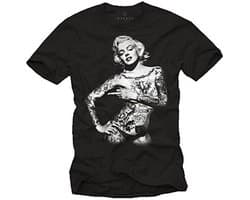 Tattoo T-Shirt voor Mannen met Marilyn Pin Up Girl Print