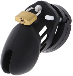 Hidden Desire - Extreme Chastity Cock Cage Silicone Size S Black — thumbnail 7