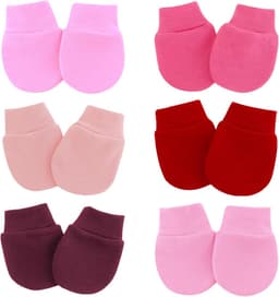 6 Paar Babykrabhandschoenen Katoen Zacht Anti-krab Wantjes voor Pasgeboren Jongens Meisjes 0-6 Maanden — thumbnail 3