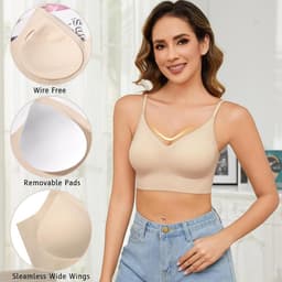 Naadloze Beha met Diepe V-hals en Blote Rug voor Dames | Comfortabele Bralette — thumbnail 4
