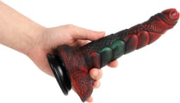Banoch | Fantasy dildo orrynis | rood - groen | zuignap siliconen — thumbnail 4