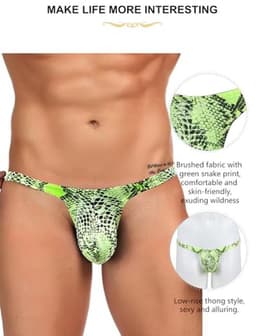 Luipaard zwembroek voor heren, comfortabele tanga slips, lage taille ondergoed, grote maten — thumbnail 5