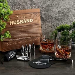 Whiskyglazen Set voor Echtgenoot met Koelstenen - Romantisch Cadeau voor Bruiloft, Verjaardag en Valentijnsdag — thumbnail 4