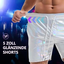 Metalen shorts voor heren - Glanzend disco en party outfit — thumbnail 2