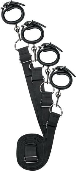 EasyToys - Under Mattress Restraint Set - Duurzaam - Kunstleer - Bondage Set - BDSM Set - Bondage - Sex Toys voor Vrouwen en Mannen - Zwart — thumbnail 3