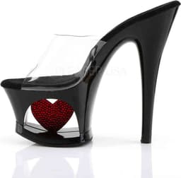 Pleaser - MOON701HRS Muiltjes - Paaldans schoenen - 40 Shoes - Zwart/Rood — thumbnail 3