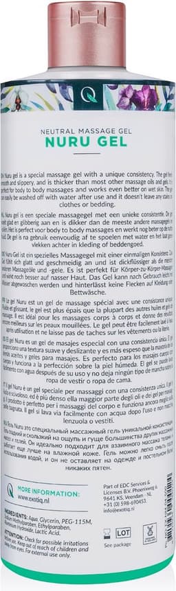 Exotiq - Nuru Gel - Massage Olie voor een Ontspannende Massage - Perfect voor Body to Body Massages - Eenvoudig af te Spoelen - 500 ml - Aqua — thumbnail 3