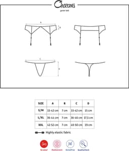 Obsessive - Charms Garter Belt & String Zwart S/M — thumbnail 14