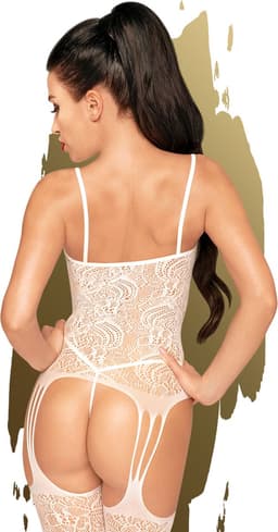 Penthouse Lingerie Eye of the Storm - Erotische Catsuit met Jarratels - Maat XL - Wit — thumbnail 5