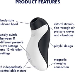 Satisfyer, vibrator, drukgolfvibrator, 'Orca', 11,5 cm, 2 apart regelbare motoren, waterdicht (IPX7), ergonomisch design — thumbnail 6
