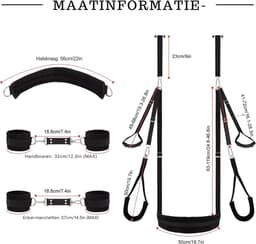 Sex Schommel - Sex Swing Extra Stevig – Seksschommel – Seksspeeltjes voor Koppel – Seks Schommel BDSM – Erotiek Toys - Sex Sling – Love Swing – Discreet Verpakt - Zwart — thumbnail 5