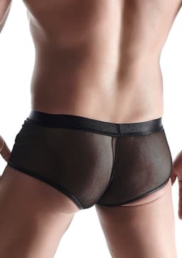 LINGERIE OUTLET Wetlook and Mesh Men's Shorts - S black S — thumbnail 2