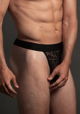 Lace Thong - Black — thumbnail 7