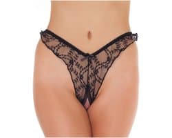 Amorable - Sexy Lingerie - Open Kruis Brazilian - Zwart - One Size - Erotisch