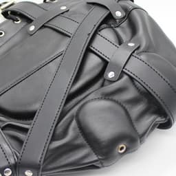 Banoch - Reticent Hood Black -Zwart bondage Masker van pu Leer | BDSM — thumbnail 4
