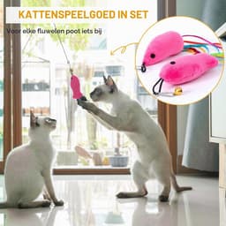 Kattenspeelgoed, hengelset met veren, intelligentie, zuignap, speelgoed voor doe-het-zelf bezighouden (13 stuks veer/muis/vis) — thumbnail 4