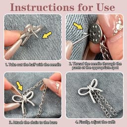 10 PCS Broek Clips Voor Dames Strik Hart Ster Beer Parel Broekspeld Jeans Clip Verkorter Kledingclip Broek Accessoires Zoom Clip — thumbnail 5