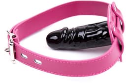 LATETOBED BDSM LINE Dildo Gag Ball Verstelbaar 46-58 cm - Dildo: 10 cm x 3 cm - Gag in Penisvorm — thumbnail 4