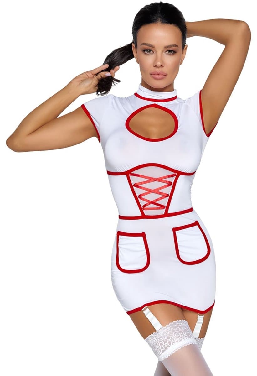 Cottelli Costumes - Sexy Verpleegster Jurkje - Wit — afbeelding 1