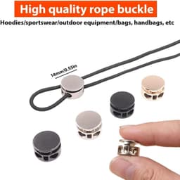 12 Stuks Koordstoppers Metaal, 2-delig, voor koorden, kleding, rugzakken, touwen — thumbnail 2