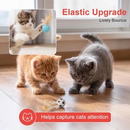 6 stuks springende kattenbal met veer, interactieve wiebal — thumbnail 5