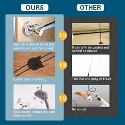 Interactief kattenveerspeelgoed, intrekbaar teaser-speelgoed, hangend interactief speelgoed voor binnenkatten, kittens, jachttraining, intellectueel oefenspeelgoed (1 stuk) — thumbnail 5