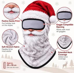 3D Print Balaclava Masker - Bivakmuts - Kerst Ski Masker - Facemask - Balaclava - Grappige Skimaskers - Unisex - Kerst skimasker voor buiten - Grappige cadeaus - Gezichtsmasker - voor Wintersport, Skiën, Kerst - Kerstman — thumbnail 2
