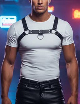 AIEOE Men's Leather Harness Adjustable Body Chain Chest Harness Fetish Sexy Underwear Clubwear Party Outfit Cosplay - ShopVlot — thumbnail 4