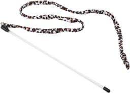 Teaser Toy, Cat Teaser Stick Chaser Wand Leopard Print Tail with Bell Cat Chaser Toy for Kitten Cat Having Fun Exercise Playing — thumbnail 1