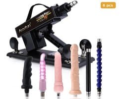 Auxfun® Basic Sexmachine - Pakket Mateo Met Dildo’s en Accessoires