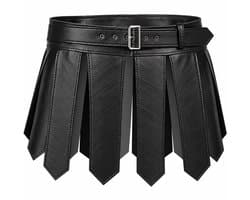 Lederen mini rok heren - Erotische lingerie mannen - Losse flappen - Maat L, XL en XXL