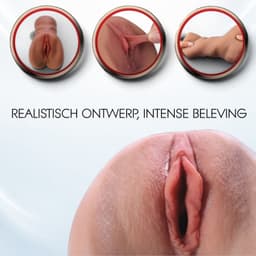 EasyMart Masturbator voor Mannen - Pocket Pussy 2-in-1 - Sex Toys voor Mannen - Kunstvagina en Kunstanus - Stroker - Realistisch - Zacht TPE - Handmatig - 17 cm — thumbnail 2
