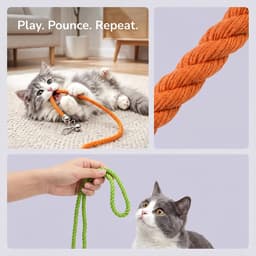 5 Stuks Reservekoorden voor Kattenhengel met Belletjes, Kattenbijttouw — thumbnail 5