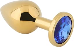 Banoch | Buttplug Aurora blue gold Small - gouden Metalen buttplug - Diamant steen - blauw — thumbnail 1
