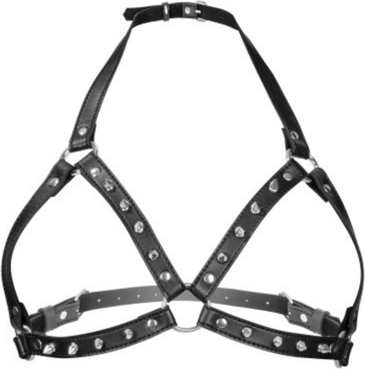 Fetish Tentation - Bondageset - Sexy Aanpasbaar Borstharnas - 66 a 85cm buste - 35cm hoog - Kunstleer - Metalen Sluitingen — afbeelding 1