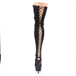 DELIGHT-3003 (EU 39 = US 9) 6 Heel, 1 3/4 PF Back Lace-Up Thigh Boot, Side Zip — thumbnail 4