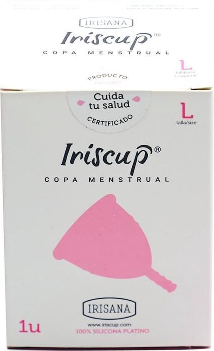 IRISCUP - LARGE PINK MONTH CUP + FREE STERILIZER BAG — afbeelding 1