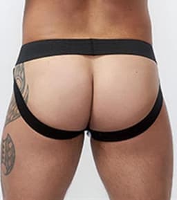 Mister b neoprene jockstrap black white xs — thumbnail 2