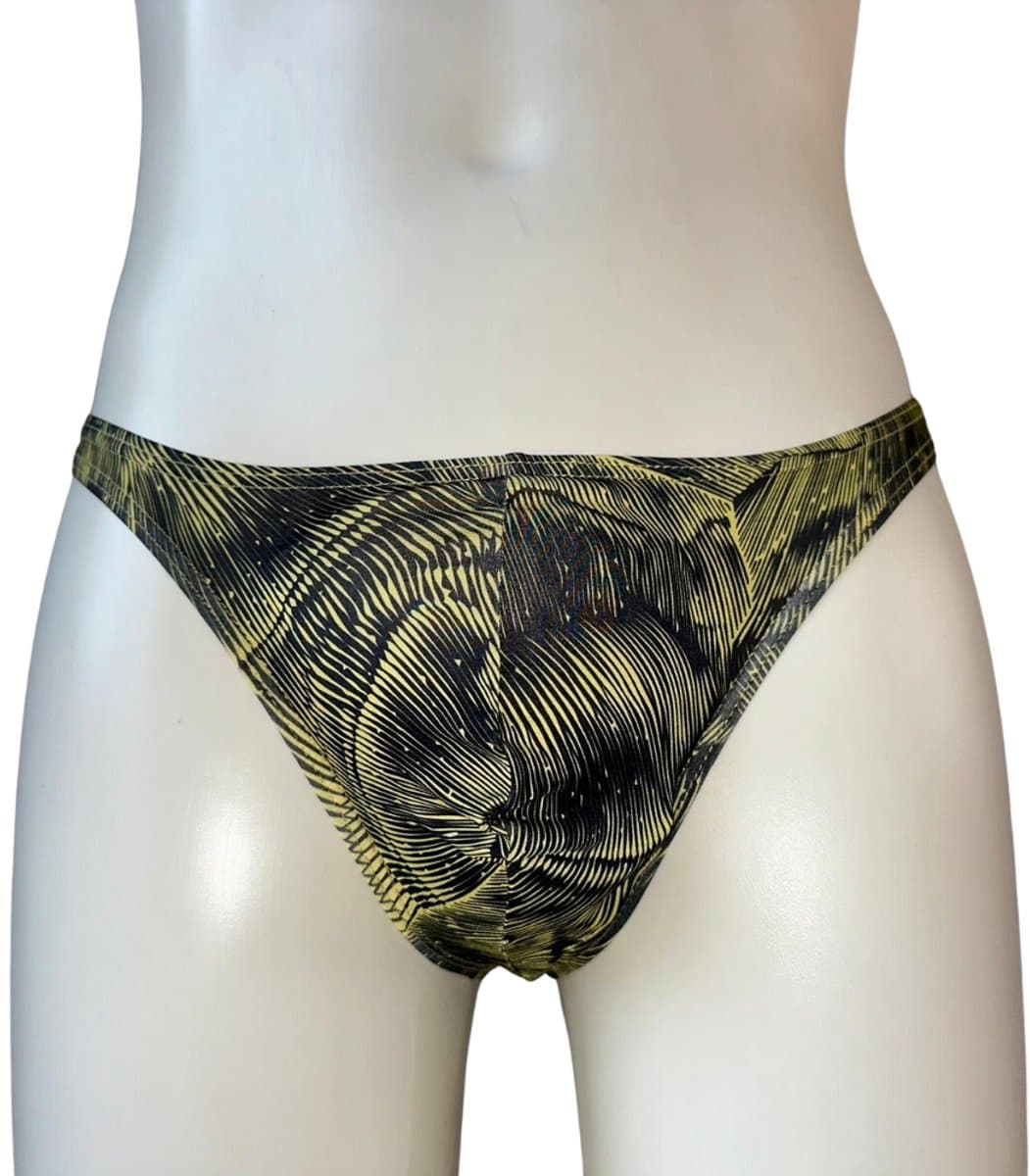 LekkerStout All-Day String - Geel/Zwart - Sexy Herenondergoed | M | ( LS097 ) — afbeelding 1