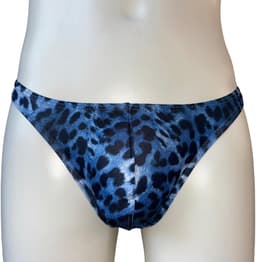 LekkerStout Heren Luipaard String - Blauw/Zwart - Sexy Herenondergoed | L | ( LS189 ) — thumbnail 1