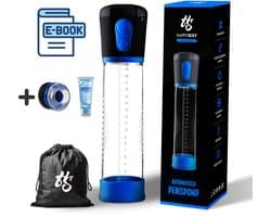 HappySexy Penispomp Elektrisch Automatisch – Penispompen Penisvergroter Incl Gratis Glijmiddel Cockring en Penisring – Penis Pomp Elektrische Erectie Vergroter – Vacuumpomp Automatische Masturbator Stimulator