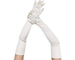 Lange dames handschoenen - extra lange satijnen stretch satijnen handschoenen - vintage feest dameshandschoenen - bruidshandschoenen - geschikt voor bruiden bruiloft opera theekransje