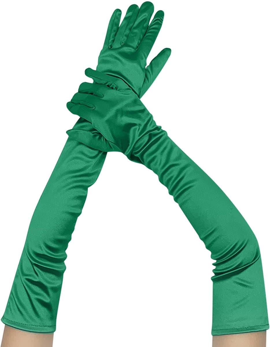 Lange dames handschoenen - extra lange satijnen stretch satijnen handschoenen - vintage feest dameshandschoenen - bruidshandschoenen - geschikt voor bruiden bruiloft opera theekransje — afbeelding 1